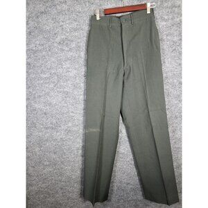 Military Uniform Pants Mens 28x36 Olive Drab Trousers Long Inseam Flat Front